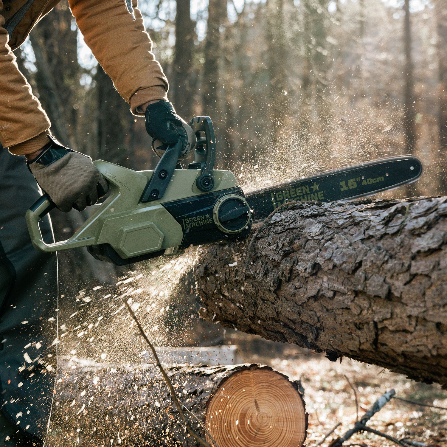 62V Cordless 16" Chainsaw with 4 Ah Battery and Charger