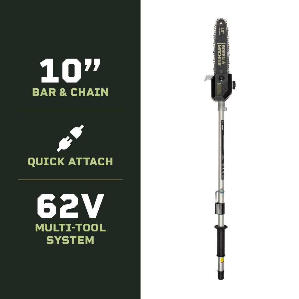 62V Multi-Tool 10" Pole Saw Attachment